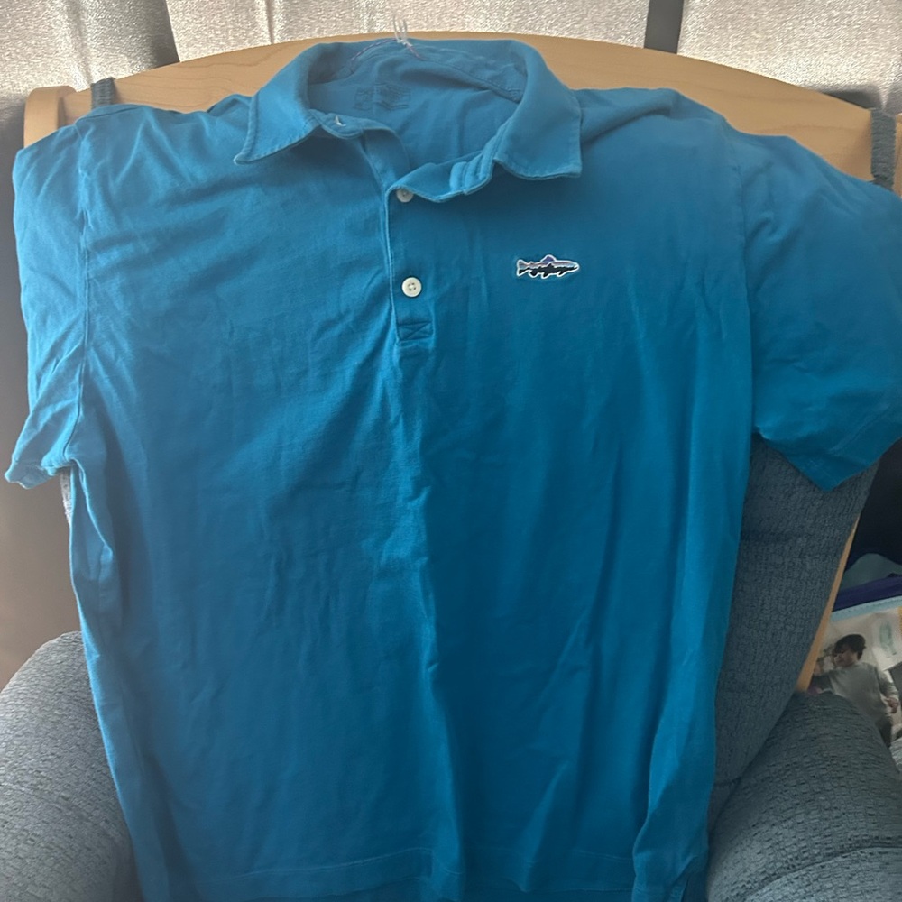 Patagonia mens polo fitz Roy trout shirt medium